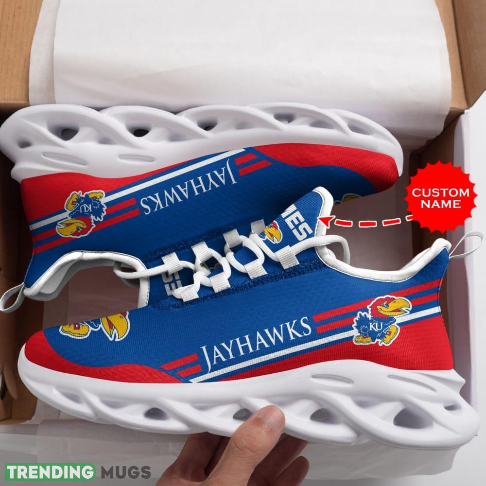 Kansas Jayhawks Logo In Blue And Red Custom Name 3D Max Soul Sneaker Shoes - Kansas Jayhawks Logo In Blue And Red Custom Name 3D Max Soul Sneaker Shoes_1 Kansas Jayhawks Logo In Blue And Red Custom Name 3D Max Soul Sneaker Shoes - Kansas Jayhawks Logo In Blue And Red Custom Name 3D Max Soul Sneaker Shoes_1