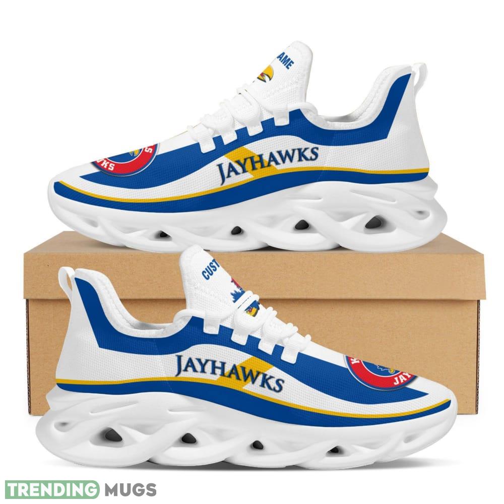 Kansas Jayhawks Logo Pattern Custom Name 3D Max Soul Sneaker Shoes In Blue And White - Kansas Jayhawks Logo Pattern Custom Name 3D Max Soul Sneaker Shoes In Blue And White_1 Kansas Jayhawks Logo Pattern Custom Name 3D Max Soul Sneaker Shoes In Blue And White - Kansas Jayhawks Logo Pattern Custom Name 3D Max Soul Sneaker Shoes In Blue And White_1