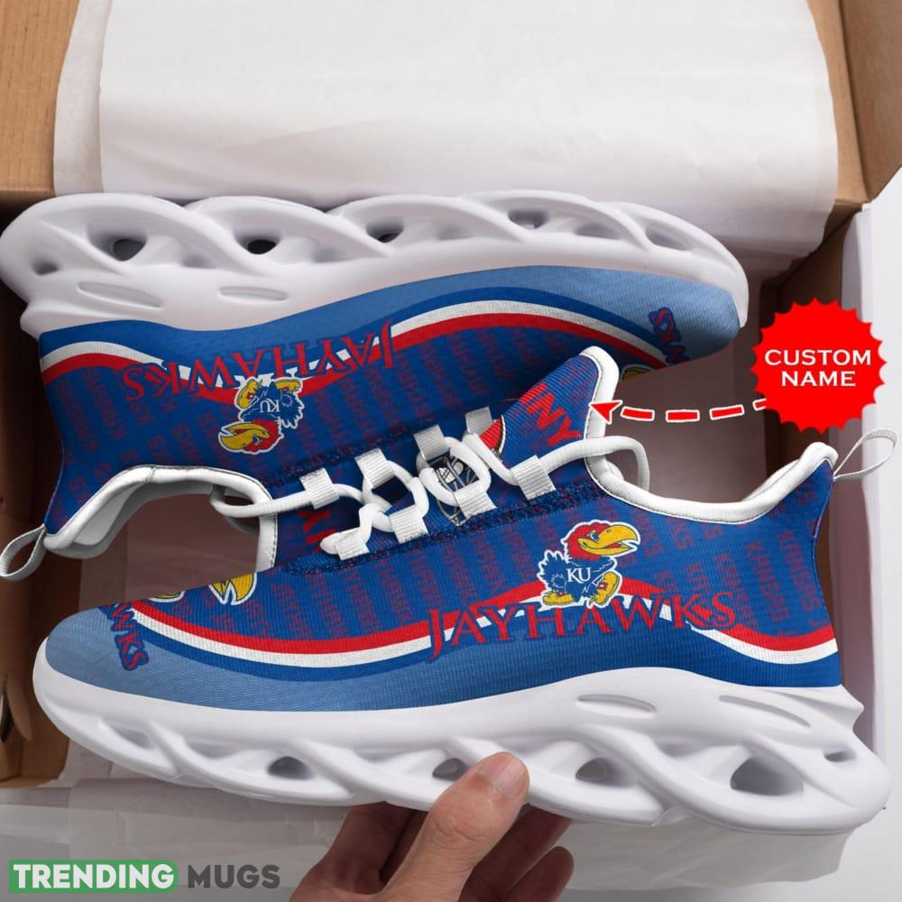Kansas Jayhawks Logo Stripe Pattern Custom Name 3D Max Soul Sneaker Shoes In Blue - Kansas Jayhawks Logo Stripe Pattern Custom Name 3D Max Soul Sneaker Shoes In Blue_1 Kansas Jayhawks Logo Stripe Pattern Custom Name 3D Max Soul Sneaker Shoes In Blue - Kansas Jayhawks Logo Stripe Pattern Custom Name 3D Max Soul Sneaker Shoes In Blue_1