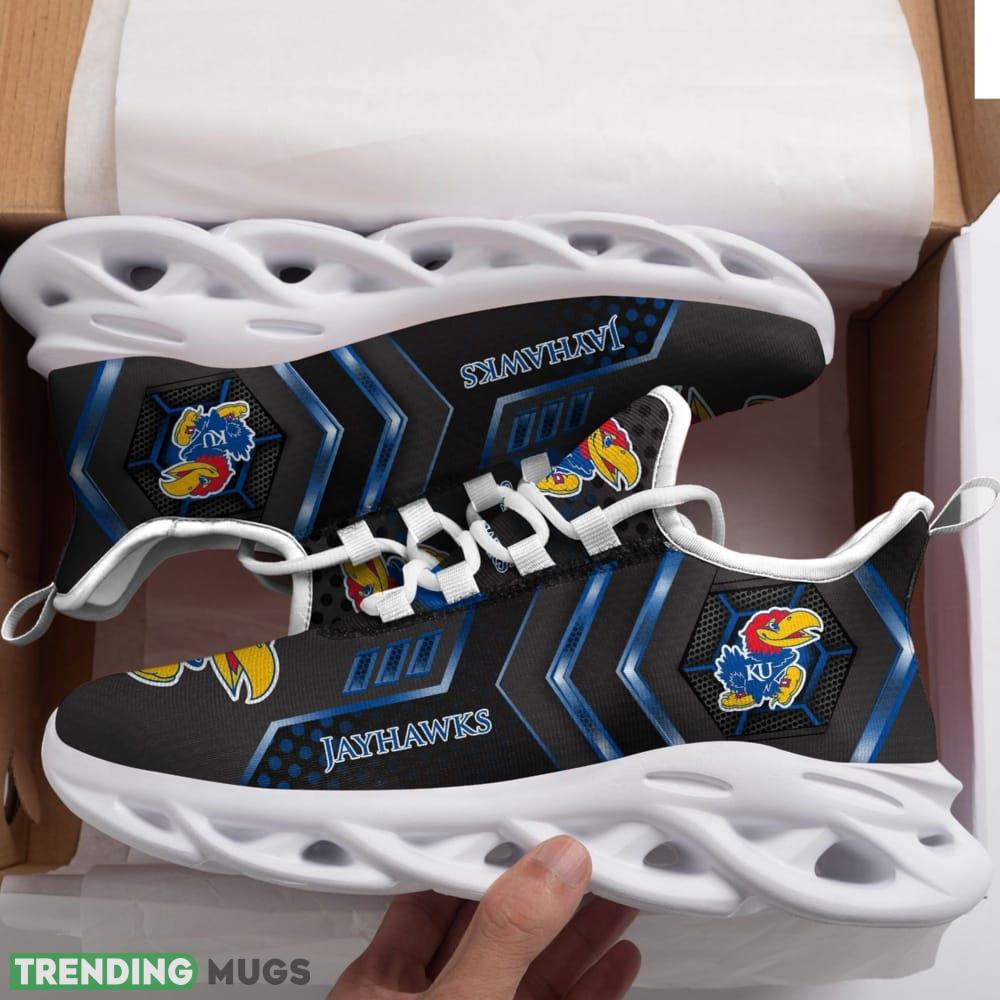 Kansas Jayhawks Logo With Stripe Pattern 3D Max Soul Sneaker Shoes In Black - Kansas Jayhawks Logo With Stripe Pattern Custom Name 3D Max Soul Sneaker Shoes In Black_1 Kansas Jayhawks Logo With Stripe Pattern 3D Max Soul Sneaker Shoes In Black - Kansas Jayhawks Logo With Stripe Pattern Custom Name 3D Max Soul Sneaker Shoes In Black_1
