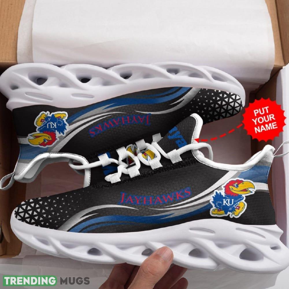 Kansas Jayhawks Pattern In Black Custom Name 3D Max Soul Sneaker Shoes - Kansas Jayhawks Pattern In Black Custom Name 3D Max Soul Sneaker Shoes_1 Kansas Jayhawks Pattern In Black Custom Name 3D Max Soul Sneaker Shoes - Kansas Jayhawks Pattern In Black Custom Name 3D Max Soul Sneaker Shoes_1