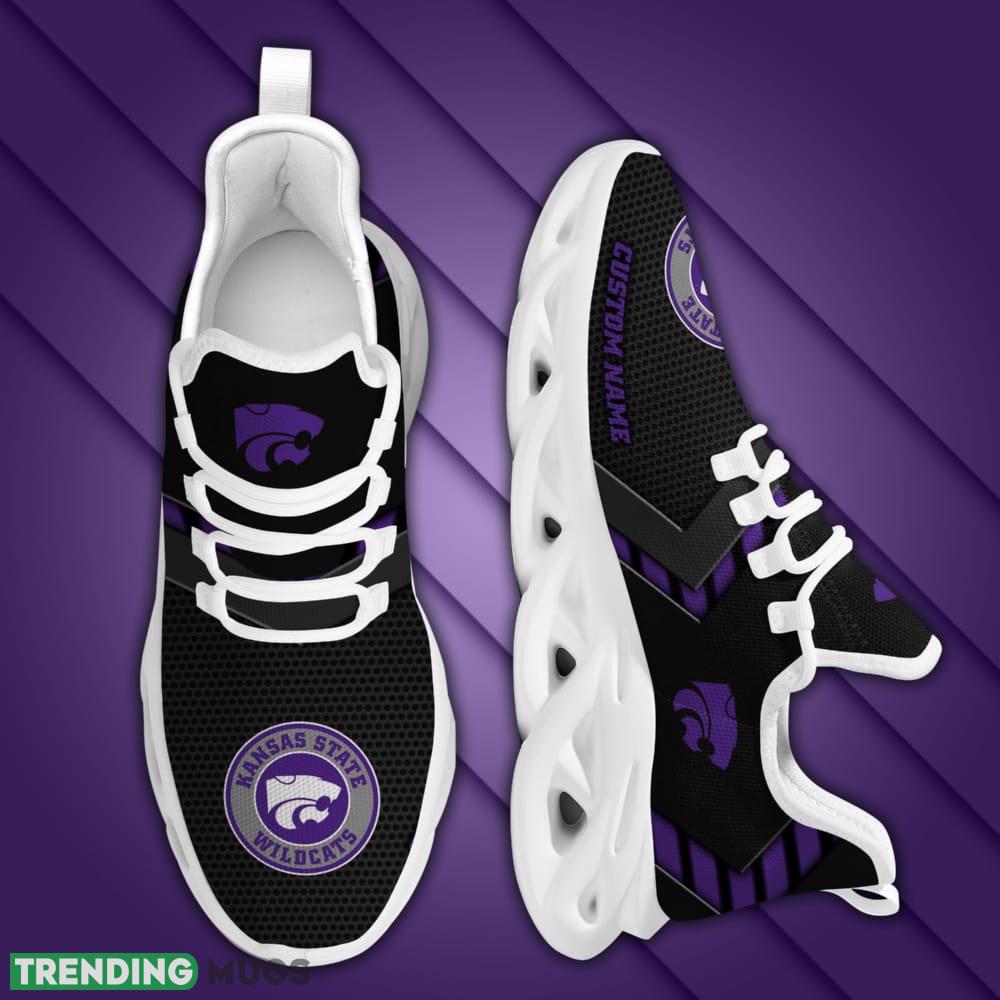Kansas State Wildcats Logo Pattern Custom Name 3D Max Soul Sneaker Shoes In Black Max Soul Kansas State Wildcats Logo Pattern Custom Name 3D Max Soul Sneaker Shoes In Black Max Soul