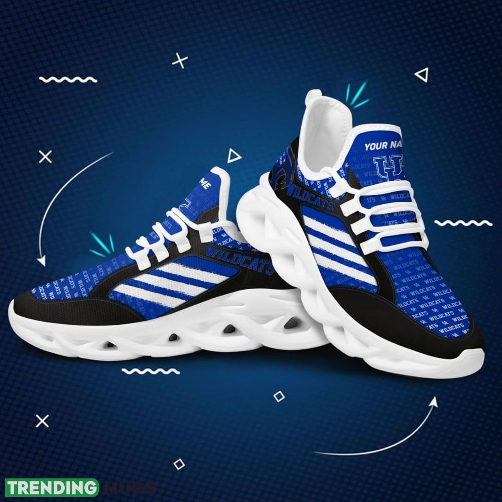 Kentucky Wildcats Logo Custom Name Pattern 3D Max Soul Sneaker Shoes In White And Blue Max Soul Kentucky Wildcats Logo Custom Name Pattern 3D Max Soul Sneaker Shoes In White And Blue Max Soul