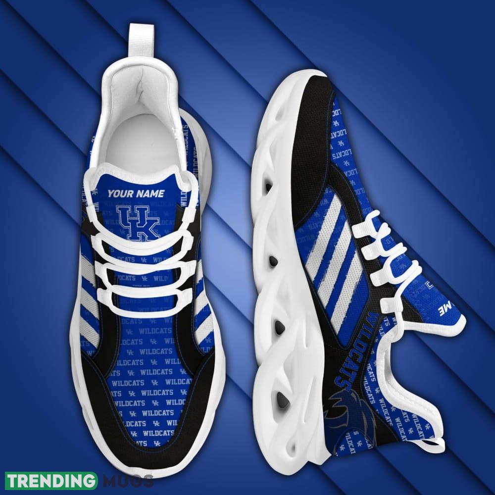 Kentucky Wildcats Logo Custom Name Pattern 3D Max Soul Sneaker Shoes In White And Blue Max Soul Kentucky Wildcats Logo Custom Name Pattern 3D Max Soul Sneaker Shoes In White And Blue Max Soul