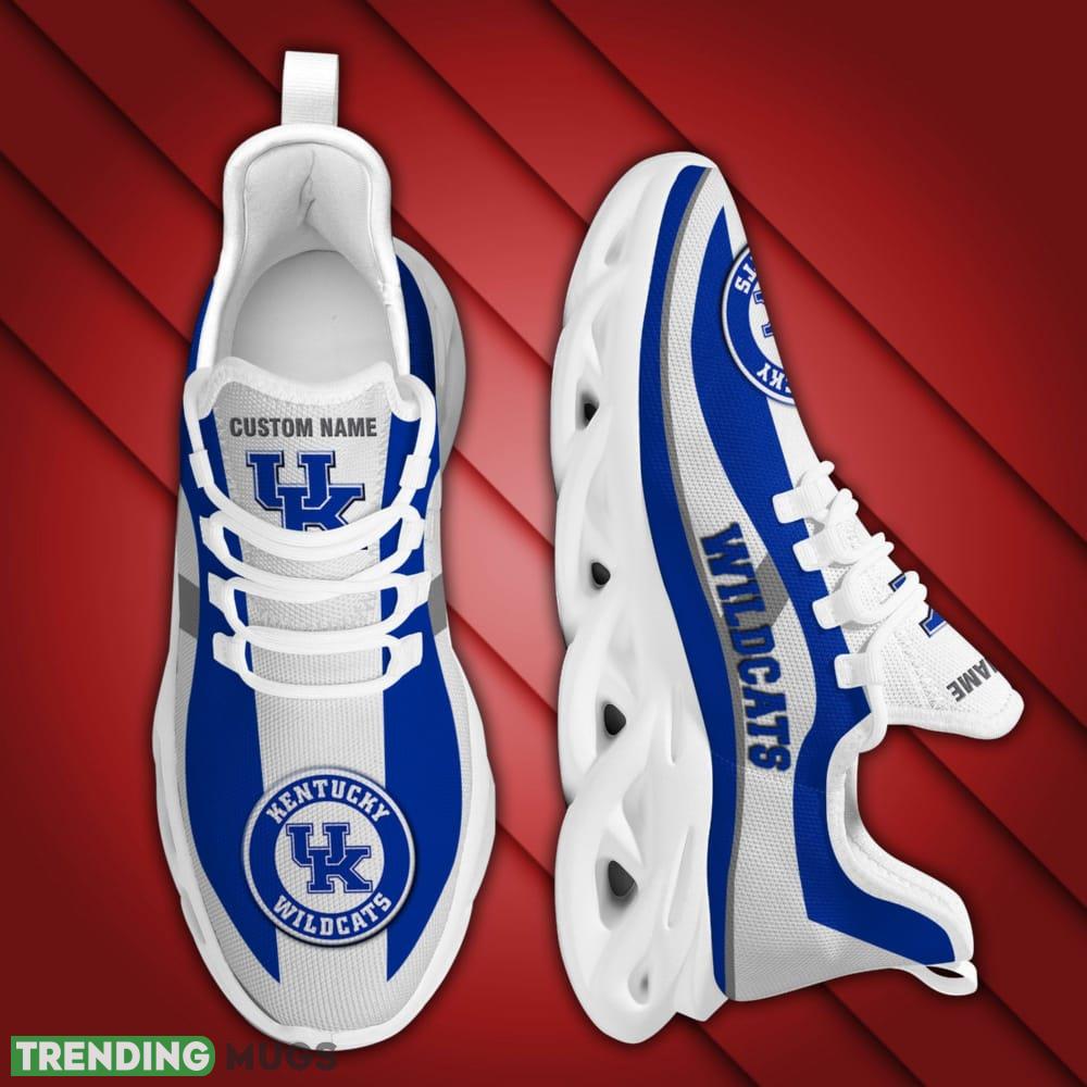 Kentucky Wildcats Logo Custom Name Pattern In Blue And White 3D Max Soul Sneaker Shoes Max Soul Kentucky Wildcats Logo Custom Name Pattern In Blue And White 3D Max Soul Sneaker Shoes Max Soul