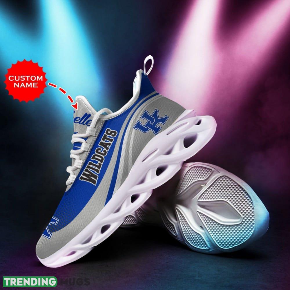 Kentucky Wildcats Logo Pattern Custom Name 3D Max Soul Sneaker Shoes In Blue Gray Max Soul Kentucky Wildcats Logo Pattern Custom Name 3D Max Soul Sneaker Shoes In Blue Gray Max Soul