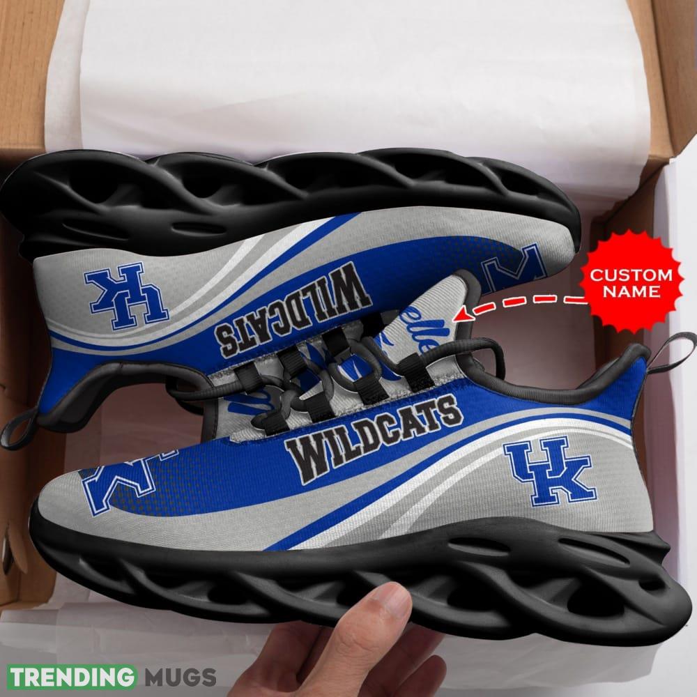 Kentucky Wildcats Logo Pattern Custom Name 3D Max Soul Sneaker Shoes In Blue Gray Max Soul Kentucky Wildcats Logo Pattern Custom Name 3D Max Soul Sneaker Shoes In Blue Gray Max Soul