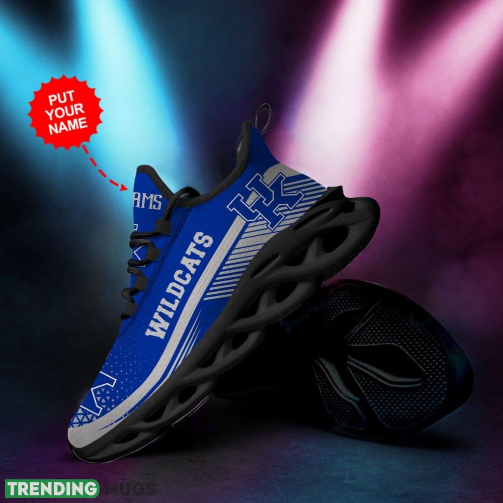 Kentucky Wildcats Logo With Stripe Pattern Custom Name 3D Max Soul Sneaker Shoes Max Soul Kentucky Wildcats Logo With Stripe Pattern Custom Name 3D Max Soul Sneaker Shoes Max Soul