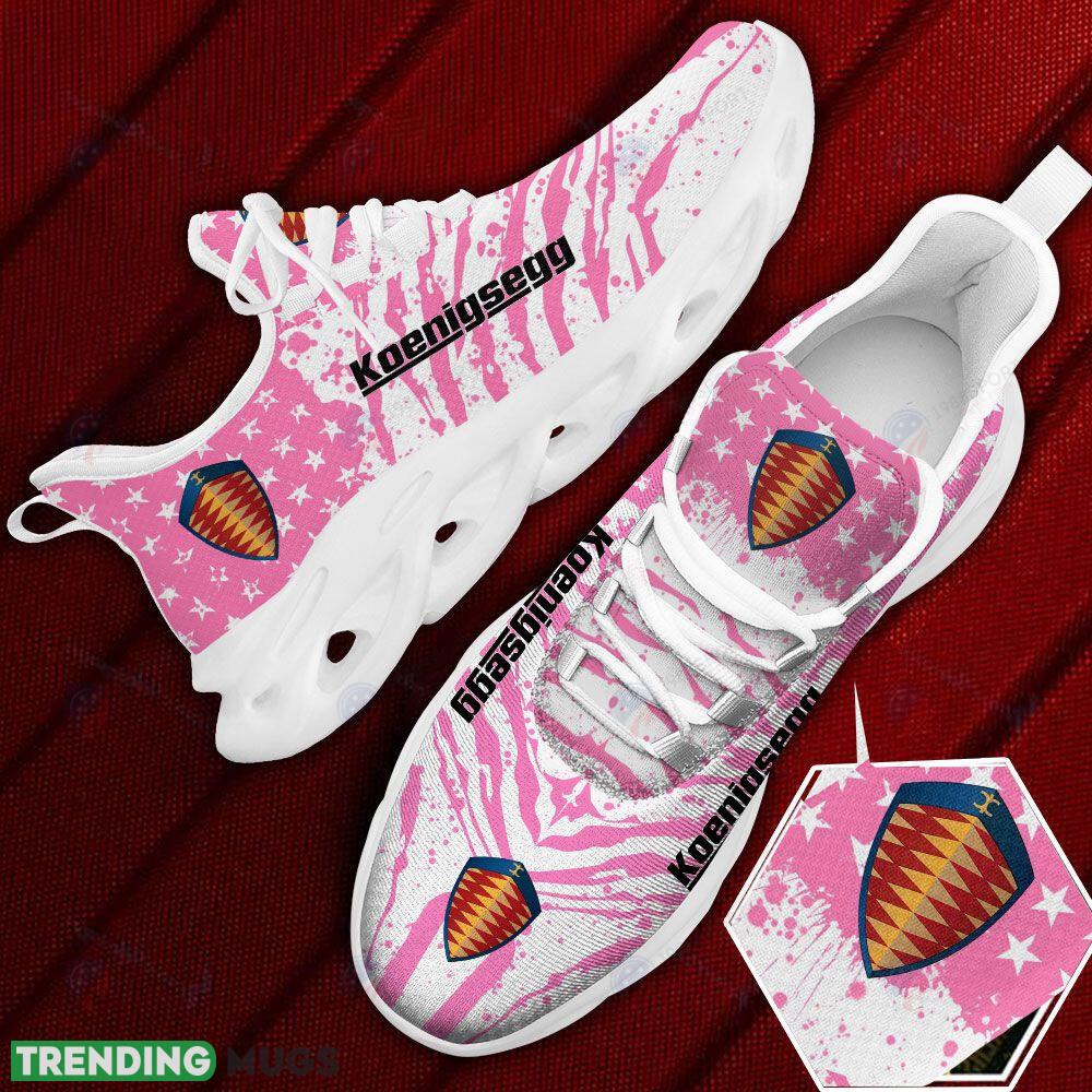 Koenigsegg Car And Motorcycle Racing Sport Sneaker Pink Max Soul Shoes Gift For Fans - Koenigsegg Car And Motorcycle Racing Pink Max Soul Shoes Photo 1
