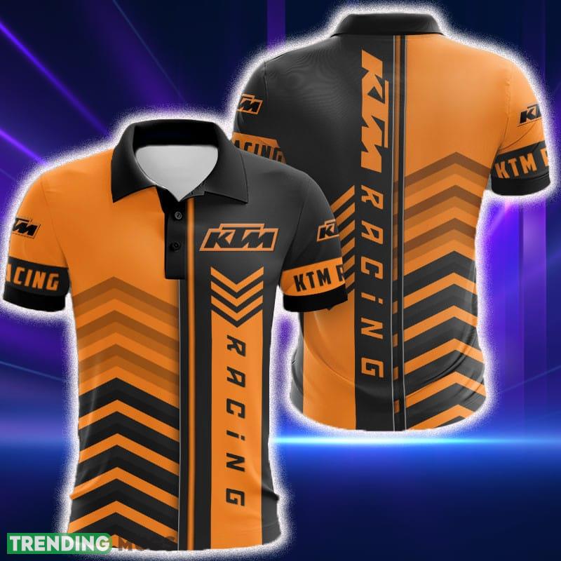 KTM Arrow Pattern Logo Golf Polo Shirt For Motorcycle Fans - KTM Arrow Pattern Logo Golf Polo Shirt For Motorcycle Fans