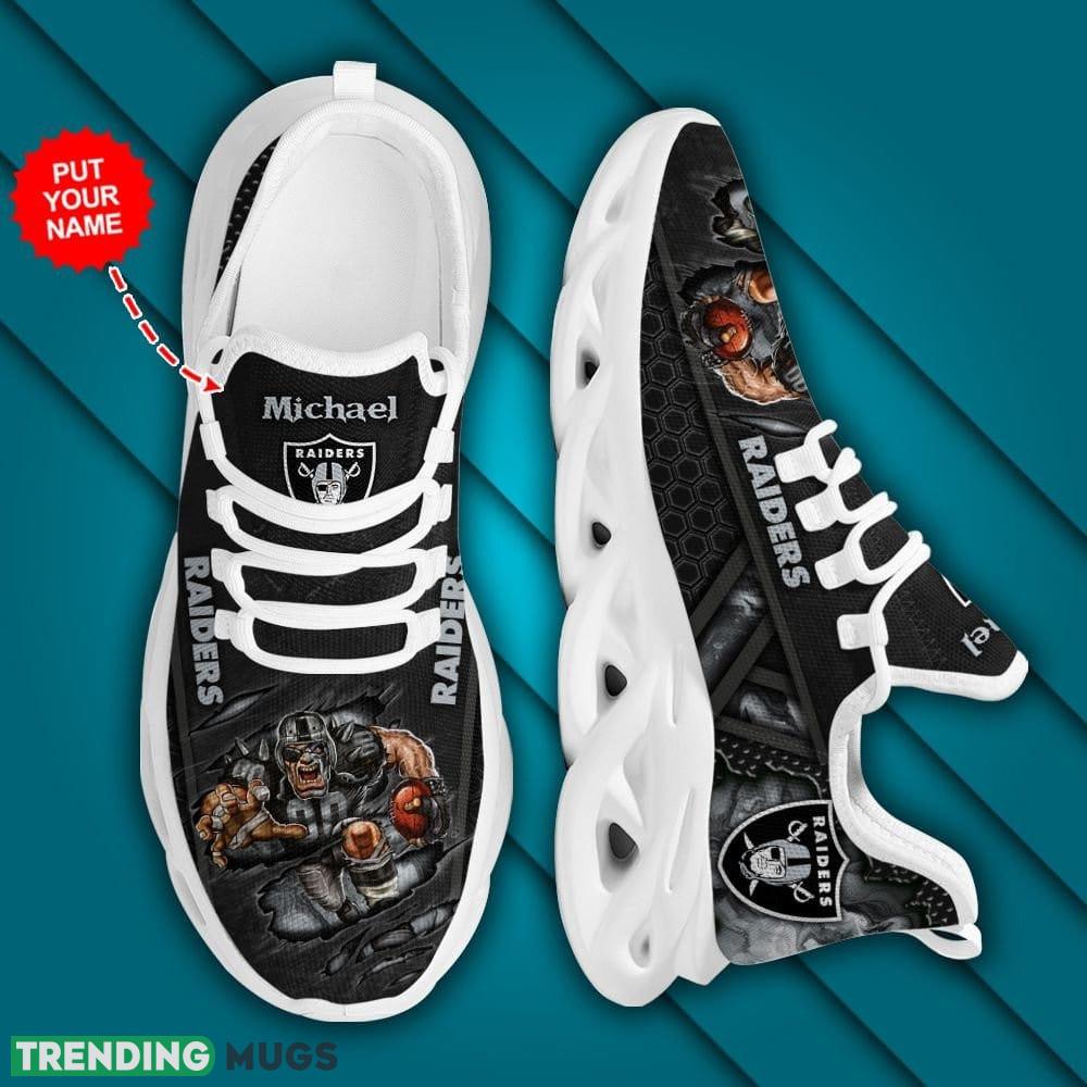 Las Vegas Raiders Famous Custom Name Max Soul Shoes Luxury NFL Clunky For Men Women Gift - Las Vegas Raiders Shoes Max Soul Mascot NFL_1 Las Vegas Raiders Famous Custom Name Max Soul Shoes Luxury NFL Clunky For Men Women Gift - Las Vegas Raiders Shoes Max Soul Mascot NFL_1