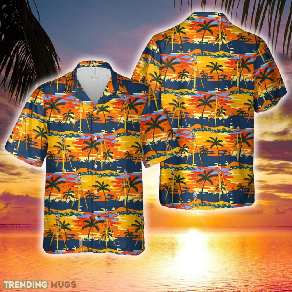 Laser Level For Surveying On A Yellow And Orange Tripod Hawaiian Shirt - Laser Level For Surveying On A Yellow And Orange Tripod Hawaiian Shirt Laser Level For Surveying On A Yellow And Orange Tripod Hawaiian Shirt - Laser Level For Surveying On A Yellow And Orange Tripod Hawaiian Shirt