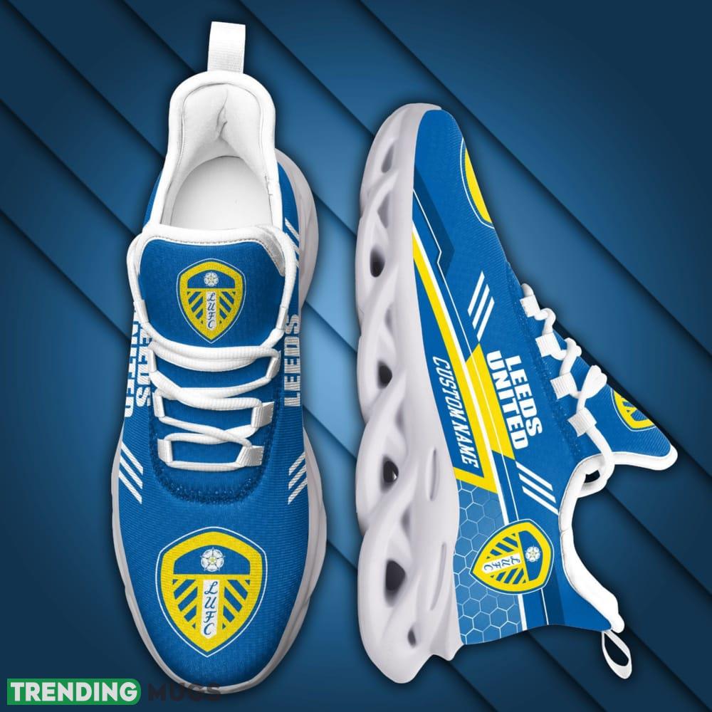 Leeds United Logo Custom Name Pattern 3D Max Soul Sneaker Shoes Max Soul Leeds United Logo Custom Name Pattern 3D Max Soul Sneaker Shoes Max Soul
