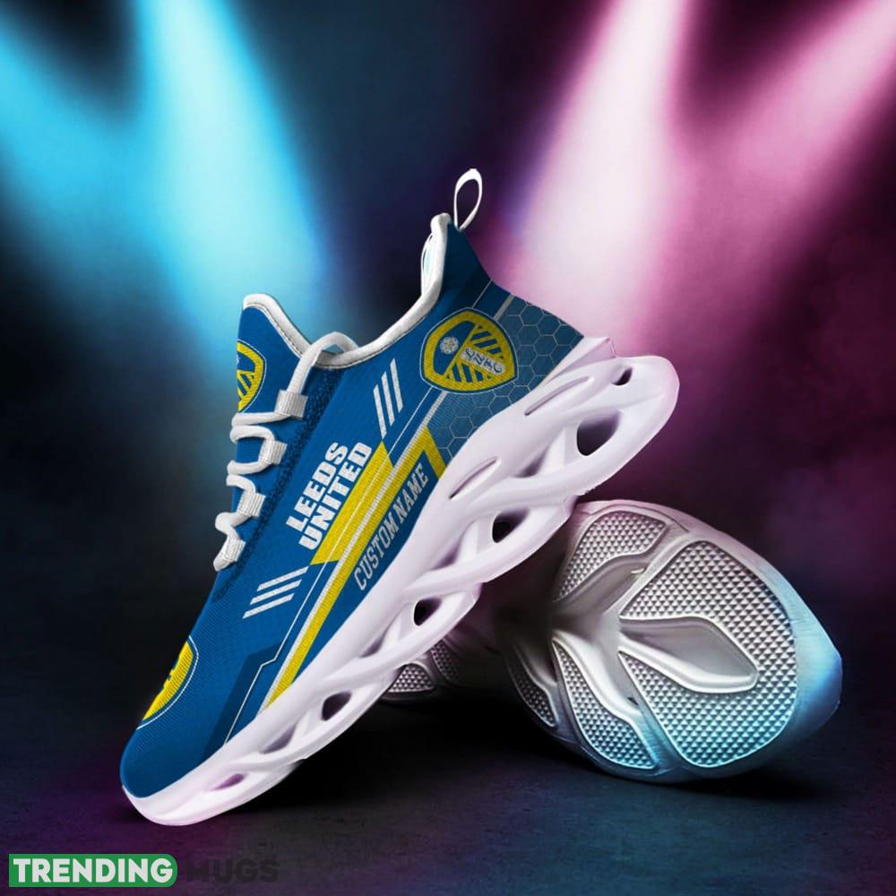 Leeds United Logo Custom Name Pattern 3D Max Soul Sneaker Shoes Max Soul Leeds United Logo Custom Name Pattern 3D Max Soul Sneaker Shoes Max Soul