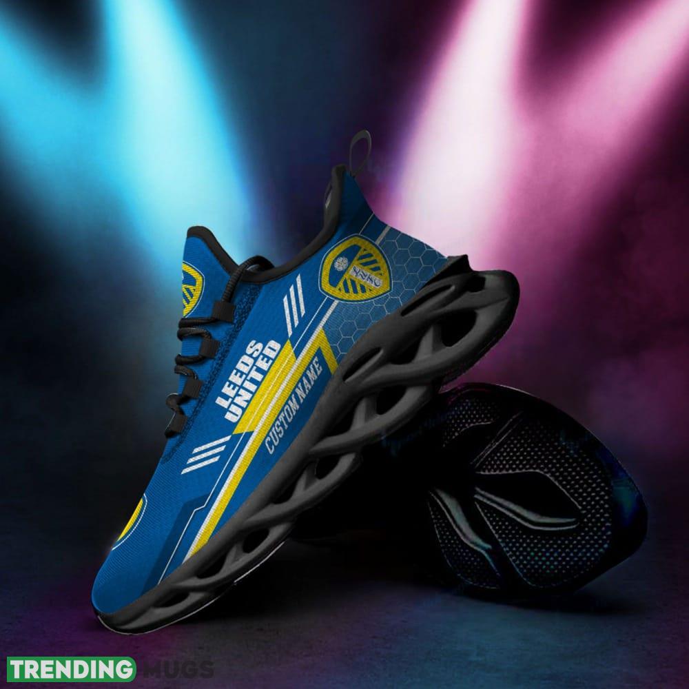 Leeds United Logo Custom Name Pattern 3D Max Soul Sneaker Shoes Max Soul Leeds United Logo Custom Name Pattern 3D Max Soul Sneaker Shoes Max Soul