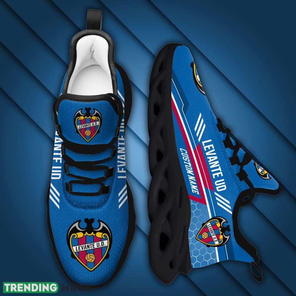 Levante UD Logo Pattern Custom Name 3D Max Soul Sneaker Shoes In Blue Max Soul Levante UD Logo Pattern Custom Name 3D Max Soul Sneaker Shoes In Blue Max Soul