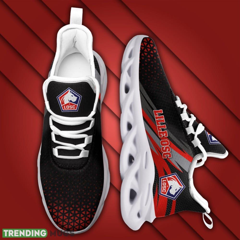 Lille OSC Logo Pattern Custom Name 3D Max Soul Sneaker Shoes Max Soul Lille OSC Logo Pattern Custom Name 3D Max Soul Sneaker Shoes Max Soul