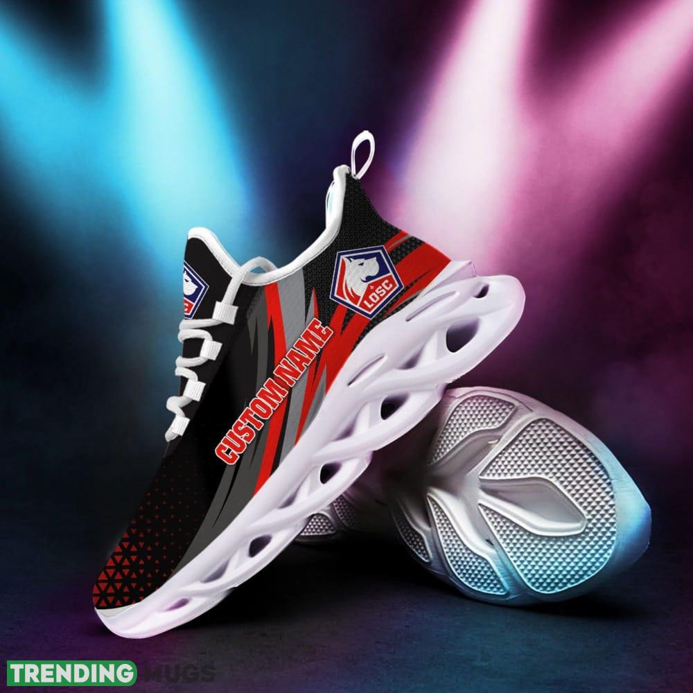 Lille OSC Logo Pattern Custom Name 3D Max Soul Sneaker Shoes Max Soul Lille OSC Logo Pattern Custom Name 3D Max Soul Sneaker Shoes Max Soul
