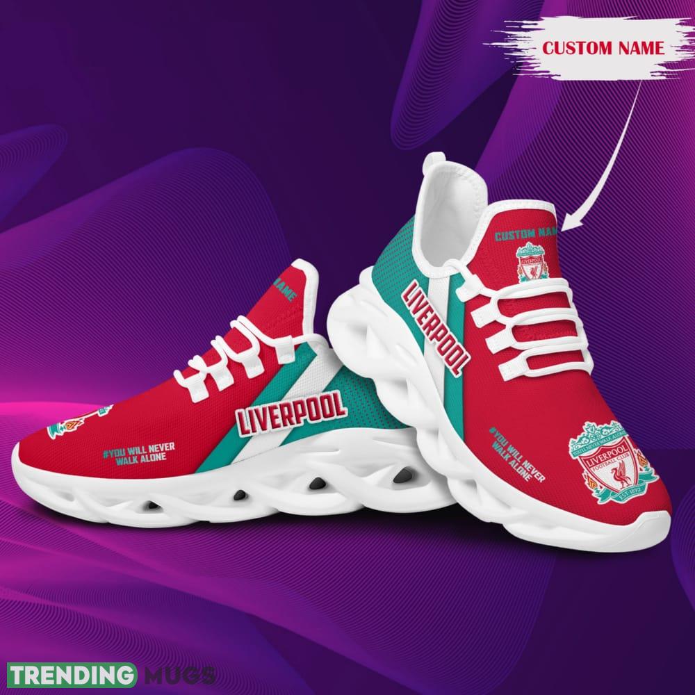 Liverpool Logo Custom Name Pattern 3D Max Soul Sneaker Shoes In Red And Turquoise Max Soul Liverpool Logo Custom Name Pattern 3D Max Soul Sneaker Shoes In Red And Turquoise Max Soul