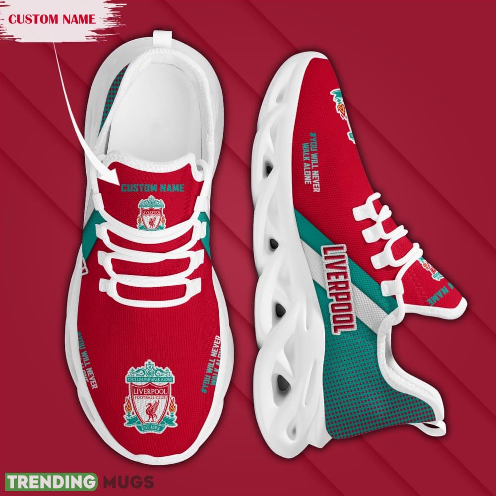 Liverpool Logo Custom Name Pattern 3D Max Soul Sneaker Shoes In Red And Turquoise Max Soul Liverpool Logo Custom Name Pattern 3D Max Soul Sneaker Shoes In Red And Turquoise Max Soul