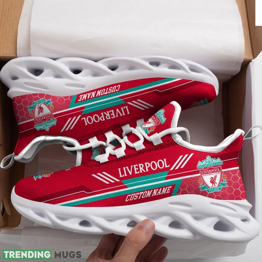 Liverpool Logo Pattern Custom Name 3D Max Soul Sneaker Shoes In Red Max Soul Liverpool Logo Pattern Custom Name 3D Max Soul Sneaker Shoes In Red Max Soul