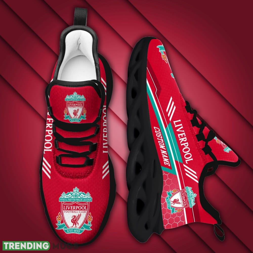 Liverpool Logo Pattern Custom Name 3D Max Soul Sneaker Shoes In Red Max Soul Liverpool Logo Pattern Custom Name 3D Max Soul Sneaker Shoes In Red Max Soul