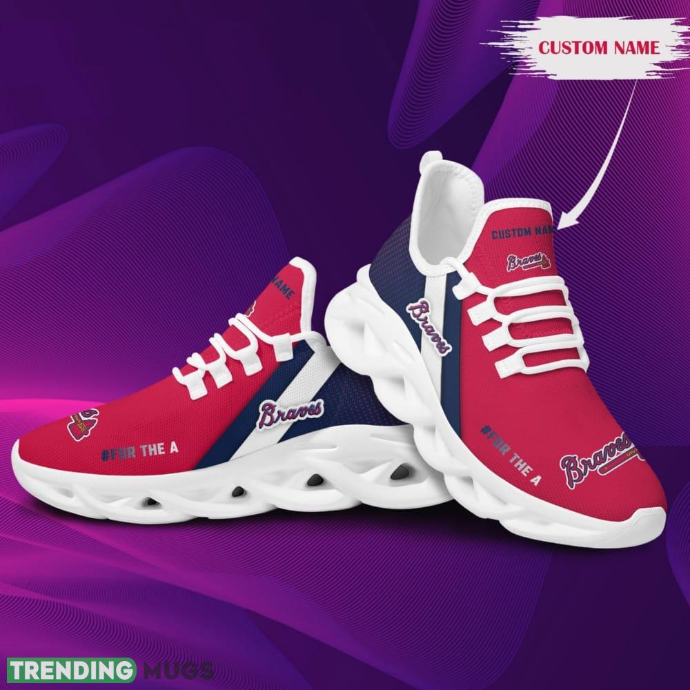Logo Pattern Custom Name 3D Max Soul Sneaker Shoes In Red And Blue Max Soul Logo Pattern Custom Name 3D Max Soul Sneaker Shoes In Red And Blue Max Soul