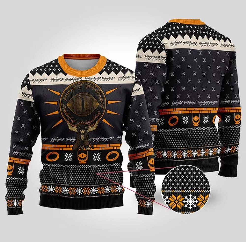 Lord of the Rings Ugly Xmas Sweater Eye of Sauron Sweater Ugly Christmas All Over Printed Sweatshirt Xmas Gifts Ugly Christmas Pattern - 021223-120328 Lord of the Rings Ugly Xmas Sweater Eye of Sauron Sweater Ugly Christmas All Over Printed Sweatshirt Xmas Gifts Ugly Christmas Pattern - 021223-120328