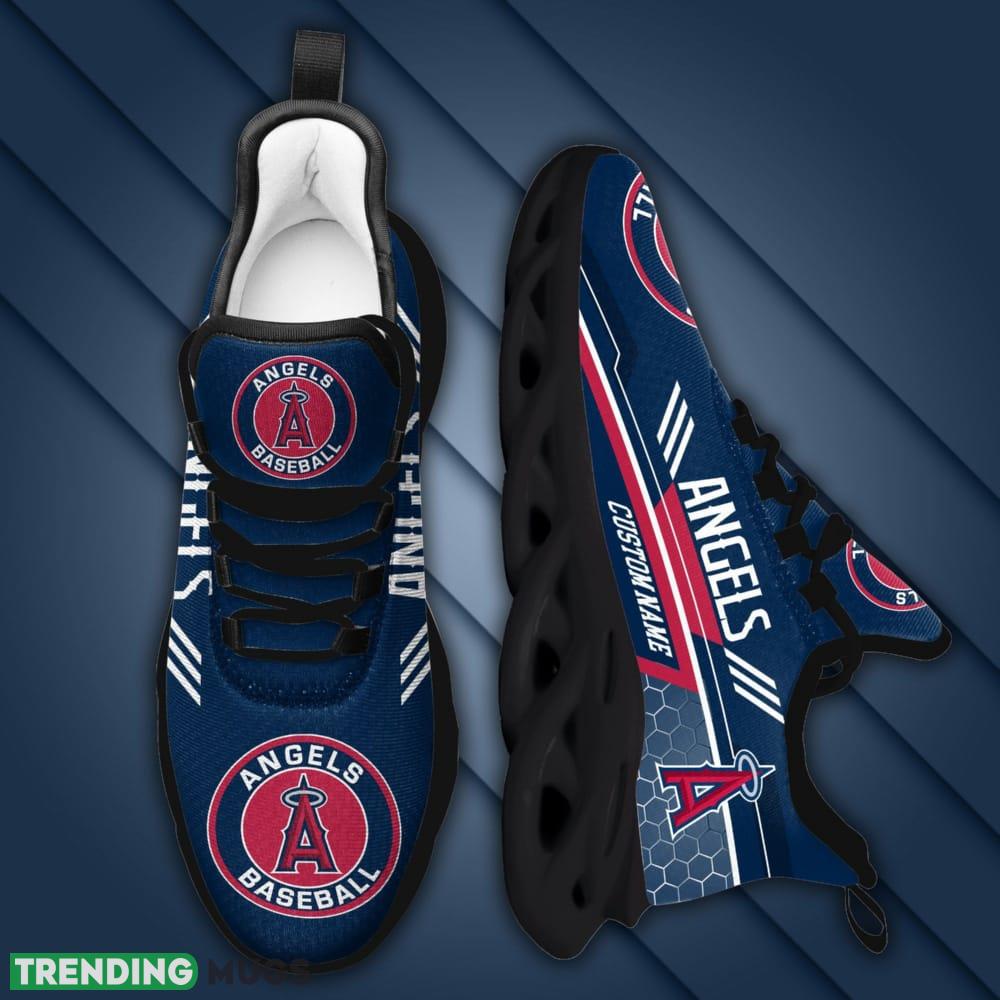 Los Angeles Angels Logo Beehive Pattern Custom Name 3D Max Soul Sneaker Shoes Max Soul Los Angeles Angels Logo Beehive Pattern Custom Name 3D Max Soul Sneaker Shoes Max Soul