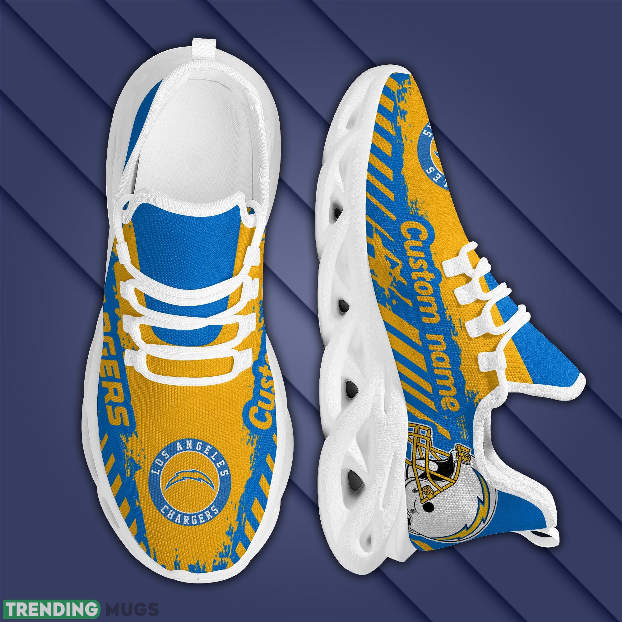 Los Angeles Chargers Americanfootball Team Helmet Custom Name Men And Women Max Soul Sneakers Shoes For Fans Max Soul Los Angeles Chargers Americanfootball Team Helmet Custom Name Men And Women Max Soul Sneakers Shoes For Fans Max Soul