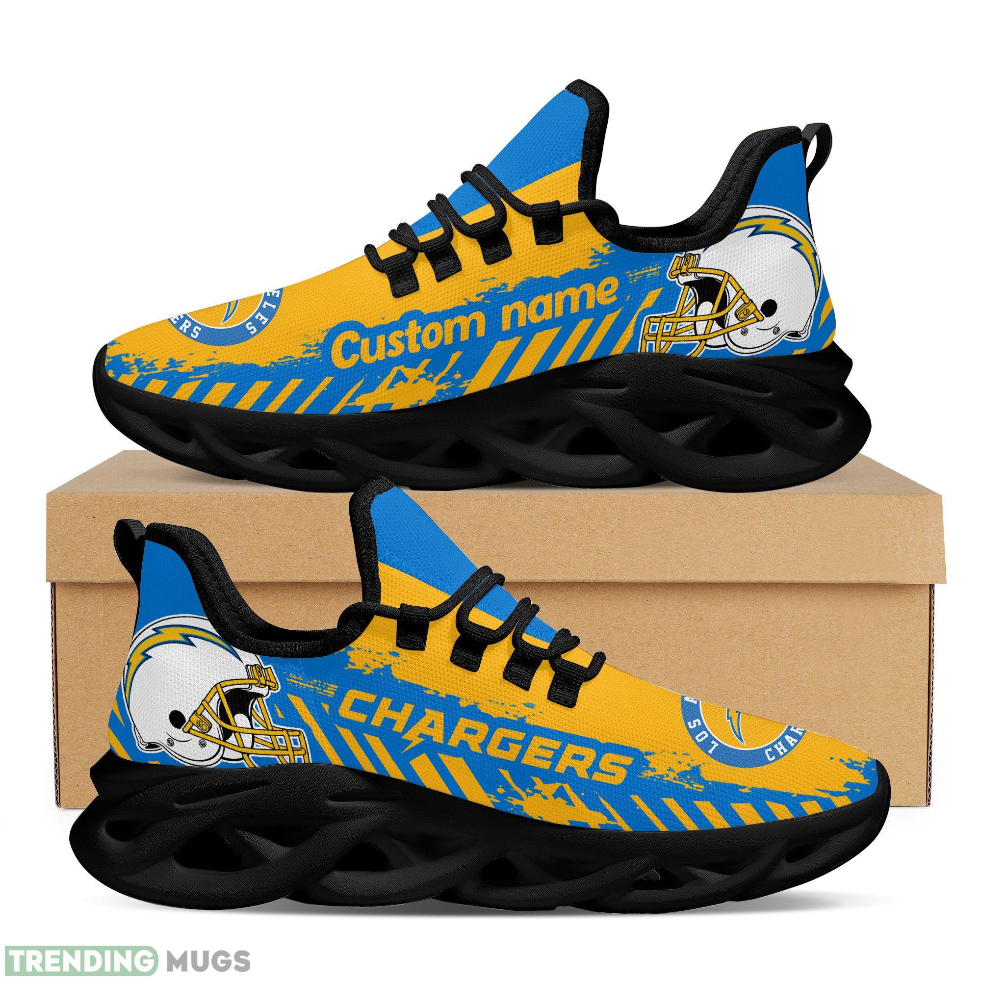 Los Angeles Chargers Americanfootball Team Helmet Custom Name Men And Women Max Soul Sneakers Shoes For Fans Max Soul Los Angeles Chargers Americanfootball Team Helmet Custom Name Men And Women Max Soul Sneakers Shoes For Fans Max Soul