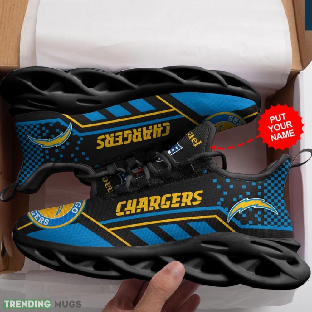 Los Angeles Chargers Custom Name Max Soul Sneaker Shoes For Fan Max Soul Los Angeles Chargers Custom Name Max Soul Sneaker Shoes For Fan Max Soul