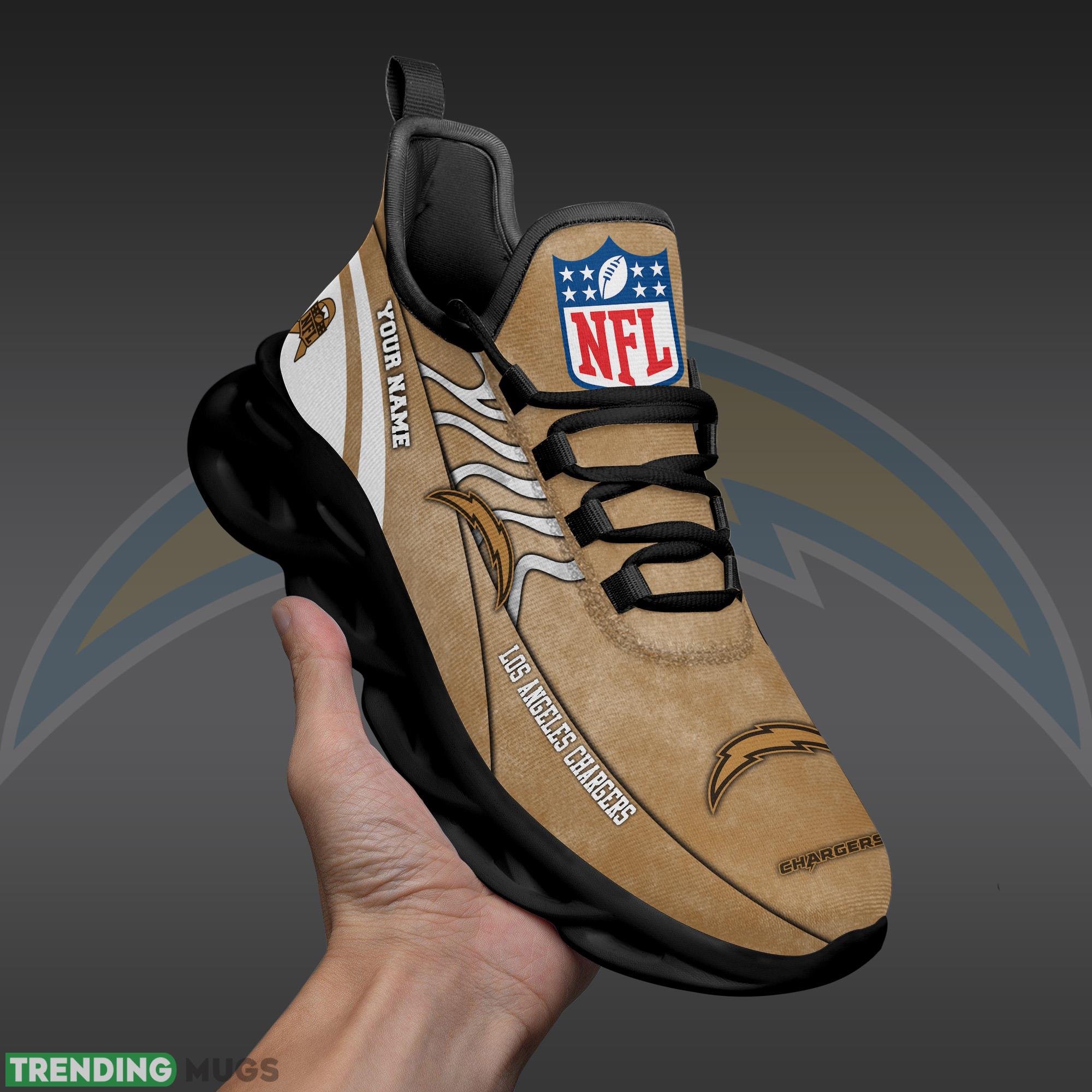 Los Angeles Chargers NFL Brown Veterans Max Soul Shoes Custom Number And Name Sneakers Max Soul Los Angeles Chargers NFL Brown Veterans Max Soul Shoes Custom Number And Name Sneakers Max Soul