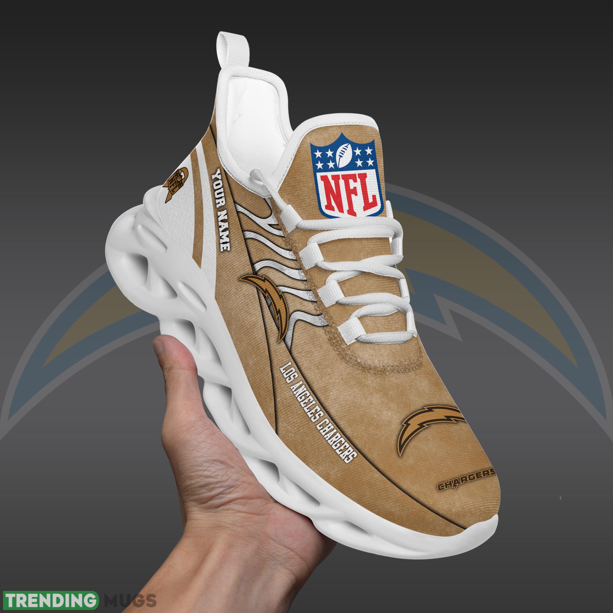Los Angeles Chargers NFL Brown Veterans Max Soul Shoes Custom Number And Name Sneakers Max Soul Los Angeles Chargers NFL Brown Veterans Max Soul Shoes Custom Number And Name Sneakers Max Soul