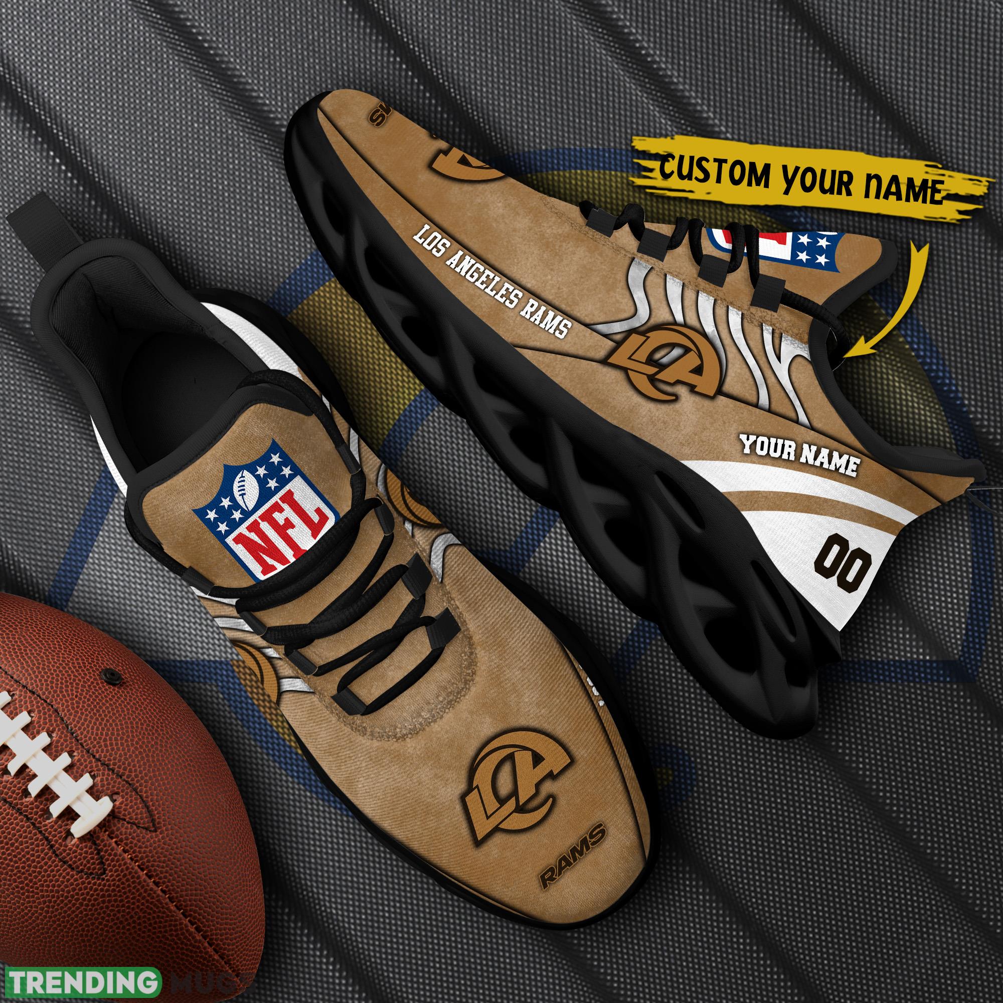 Los Angeles Rams NFL Brown Veterans Max Soul Shoes Custom Number And Name Sneakers - Los Angeles Rams NFL Brown Veterans Chunky Shoes_1 Los Angeles Rams NFL Brown Veterans Max Soul Shoes Custom Number And Name Sneakers - Los Angeles Rams NFL Brown Veterans Chunky Shoes_1