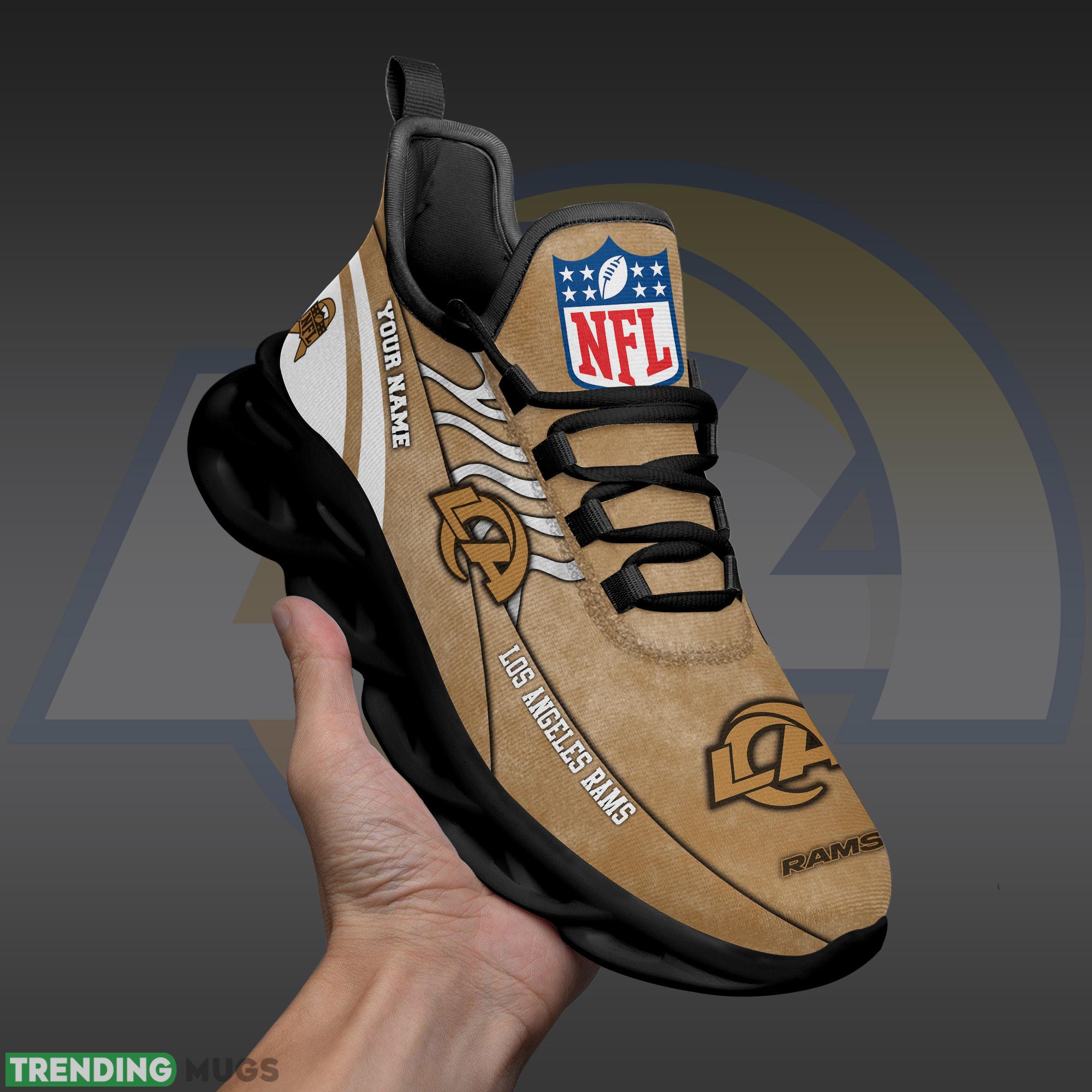 Los Angeles Rams NFL Brown Veterans Max Soul Shoes Custom Number & Name Sneakers Max Soul Los Angeles Rams NFL Brown Veterans Max Soul Shoes Custom Number & Name Sneakers Max Soul