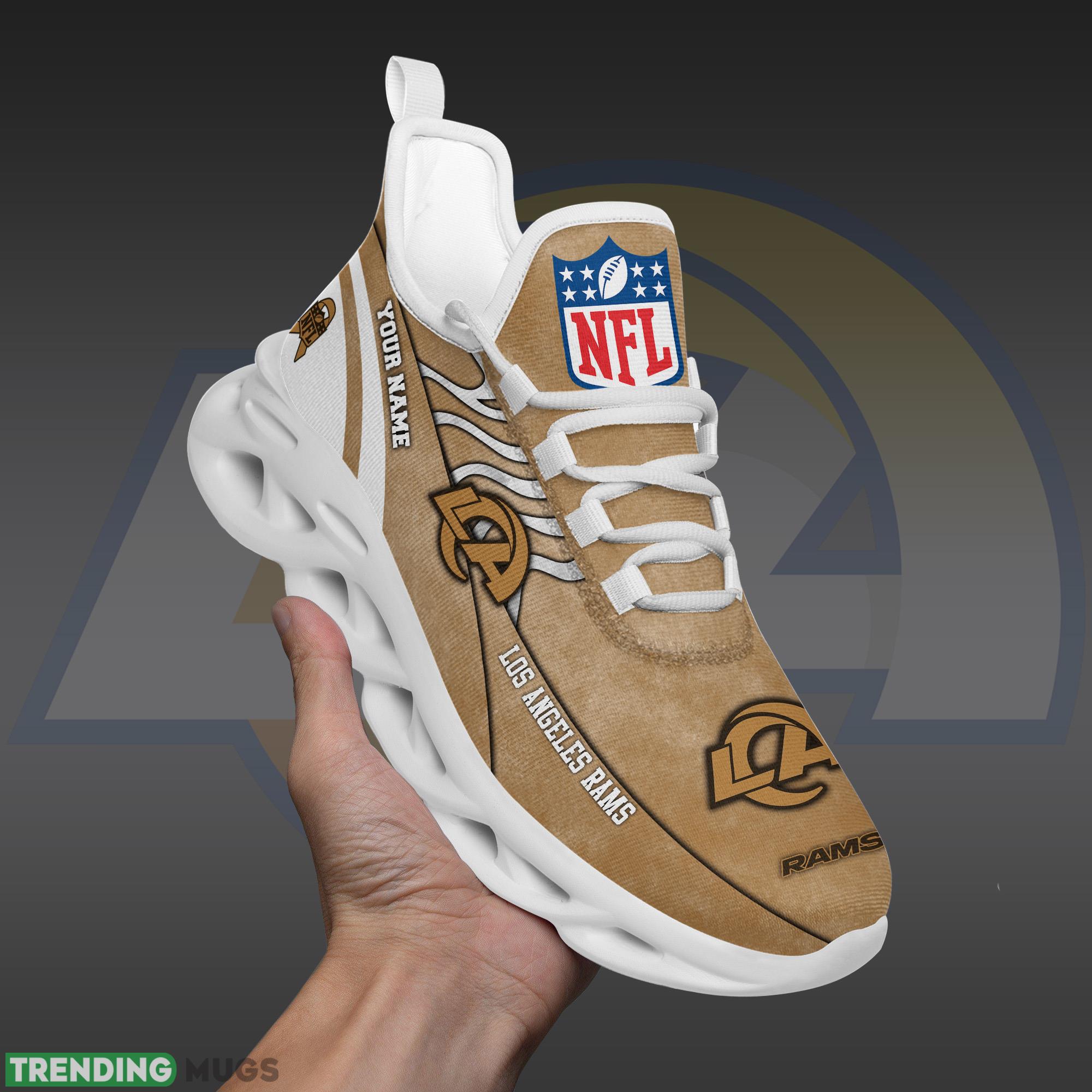 Los Angeles Rams NFL Brown Veterans Max Soul Shoes Custom Number & Name Sneakers Max Soul Los Angeles Rams NFL Brown Veterans Max Soul Shoes Custom Number & Name Sneakers Max Soul