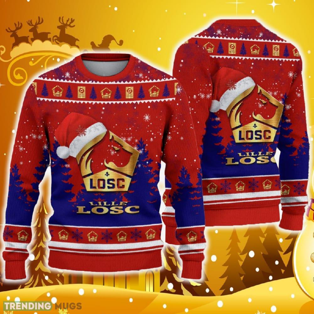 LOSC Lille Ugly Christmas Sweater Santa Hat Logo Tree Gift For Men And Women - LOSC Lille Ugly Christmas Sweater Santa Hat Logo Tree Gift For Men And Women LOSC Lille Ugly Christmas Sweater Santa Hat Logo Tree Gift For Men And Women - LOSC Lille Ugly Christmas Sweater Santa Hat Logo Tree Gift For Men And Women