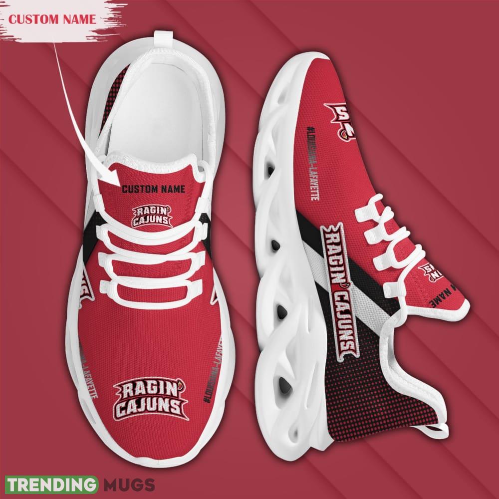 Louisiana Ragin Cajuns Logo Custom Name Pattern 3D Max Soul Sneaker Shoes Max Soul Louisiana Ragin Cajuns Logo Custom Name Pattern 3D Max Soul Sneaker Shoes Max Soul