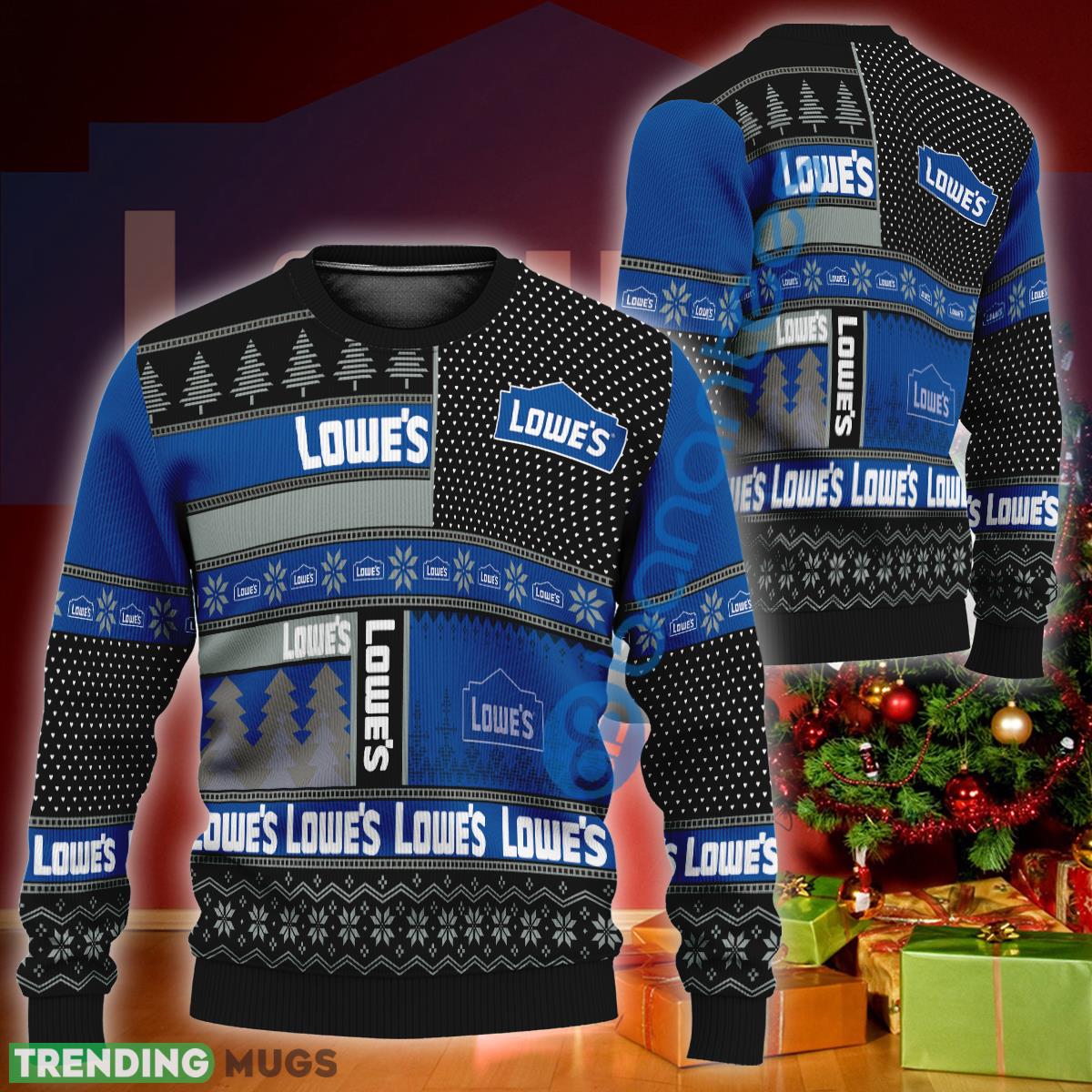 Lowe's Logo Style Ugly Christmas 3D Sweater Gift For Fans 3D Sweater Lowe's Logo Style Ugly Christmas 3D Sweater Gift For Fans - Lowe's Logo Style Ugly Christmas 3D Sweater Gift For Fans