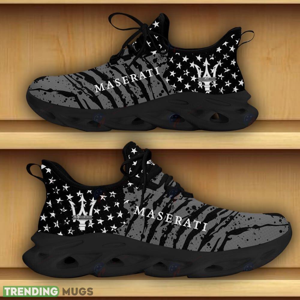 Maserati Car And Motorcycle Racing Sport Sneaker Black Max Soul Shoes Gift For Fans Max Soul Maserati Car And Motorcycle Racing Sport Sneaker Black Max Soul Shoes Gift For Fans Max Soul