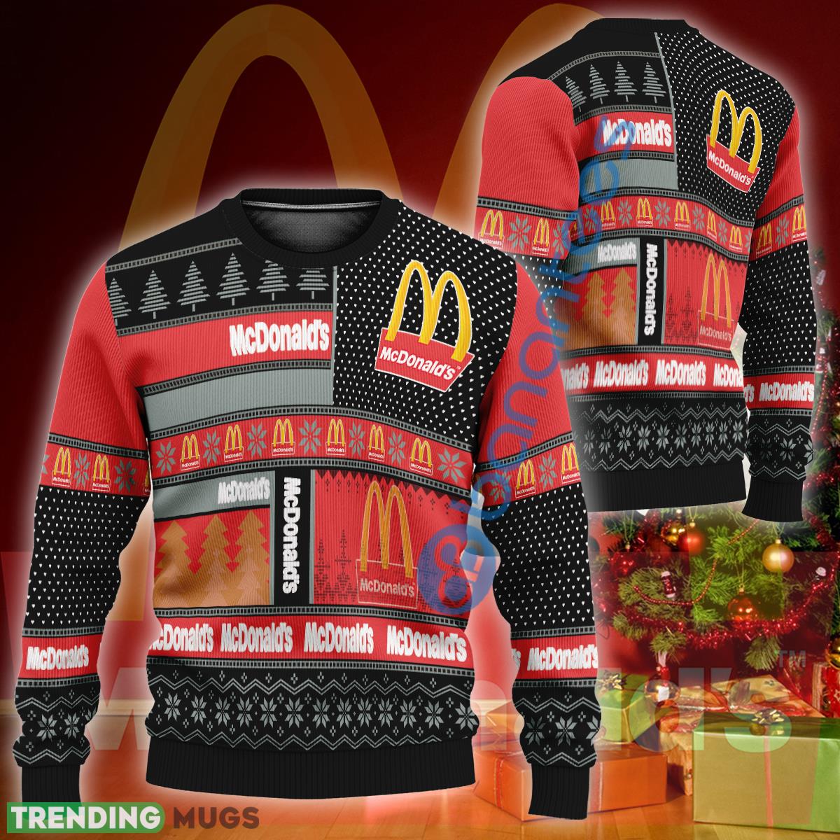Mcdonald's Logo Style Ugly Christmas 3D Sweater Gift For Men Women 3D Sweater Mcdonald's Logo Style Ugly Christmas 3D Sweater Gift For Men Women - Mcdonald's Logo Style Ugly Christmas 3D Sweater Gift For Men Women