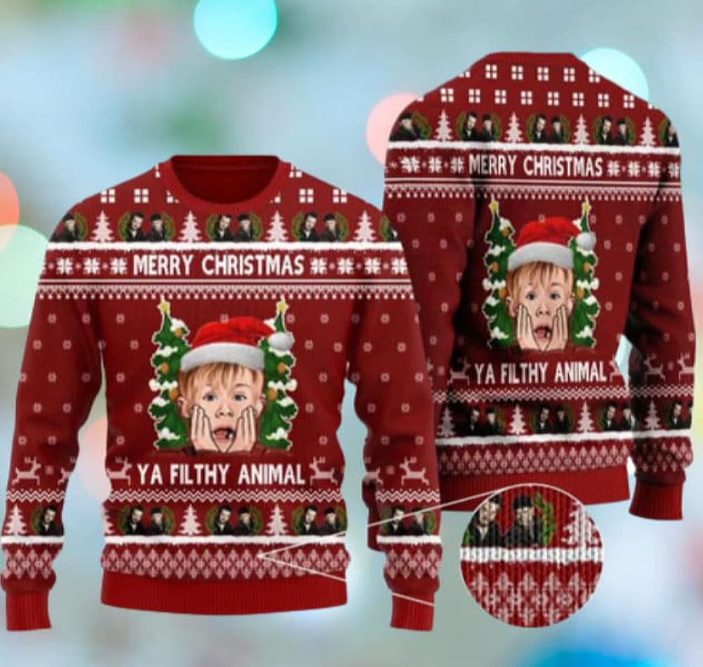Merry Christmas Ya Filthy Animal Home Alone Ugly Christmas Sweater Xmas Gifts Gift For Christmas All Over Print Sweater - 021223-120507 Merry Christmas Ya Filthy Animal Home Alone Ugly Christmas Sweater Xmas Gifts Gift For Christmas All Over Print Sweater - 021223-120507
