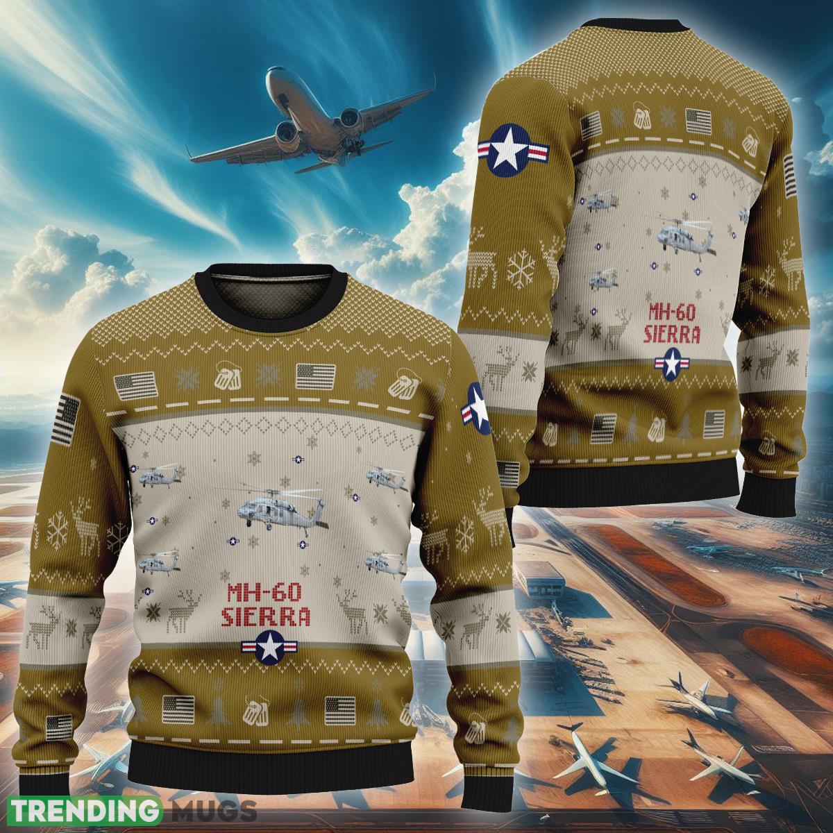 MH-60 Sierra Aircraft MH60 Ugly Christmas 3D Sweater Style Brown Air Force - MH-60 Sierra Aircraft MH60 Ugly Christmas 3D Sweater Style Brown Air Force MH-60 Sierra Aircraft MH60 Ugly Christmas 3D Sweater Style Brown Air Force - MH-60 Sierra Aircraft MH60 Ugly Christmas 3D Sweater Style Brown Air Force