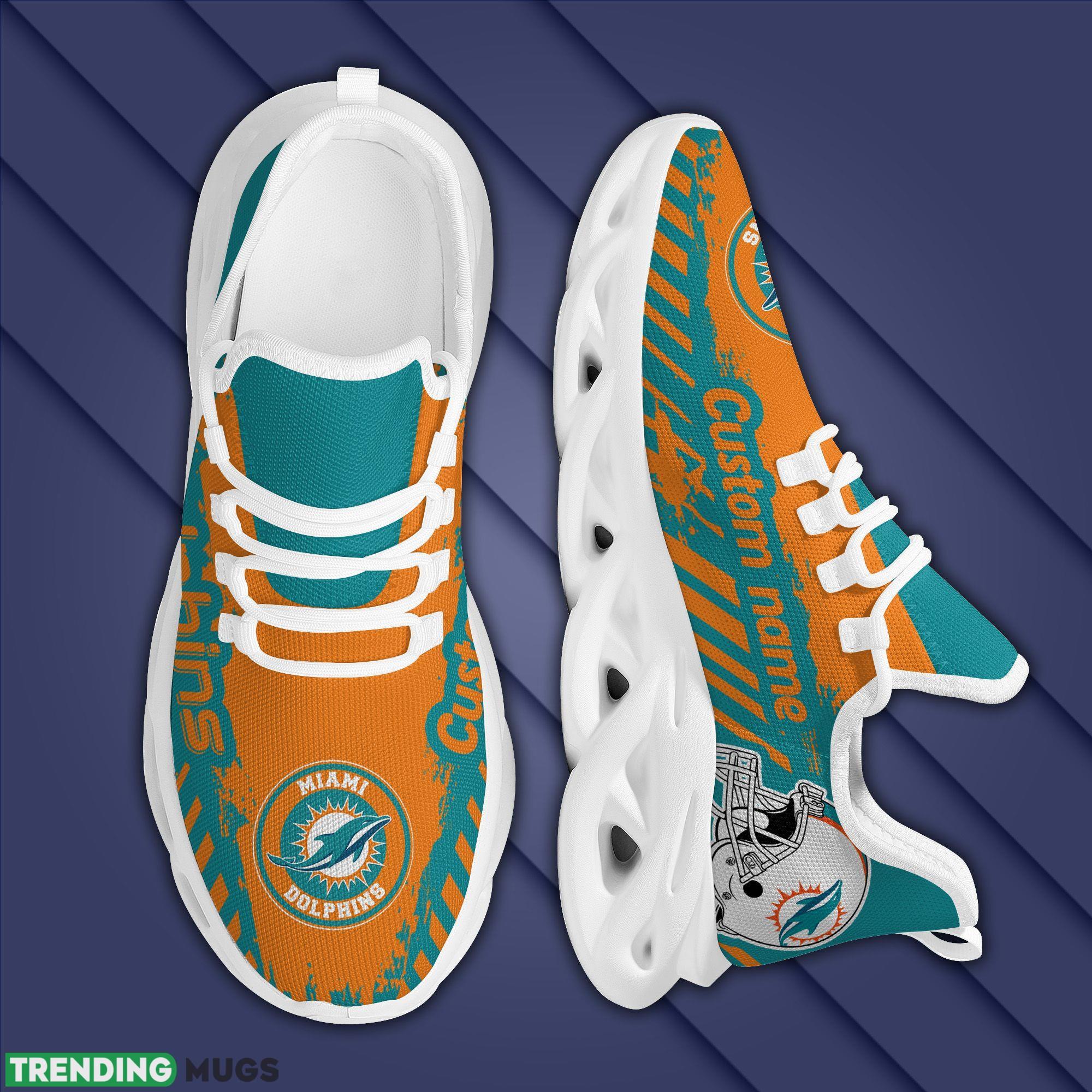 Miami Dolphins Americanfootball Team Helmet Custom Name Men And Women Max Soul Sneakers Shoes For Fans Max Soul Miami Dolphins Americanfootball Team Helmet Custom Name Men And Women Max Soul Sneakers Shoes For Fans Max Soul