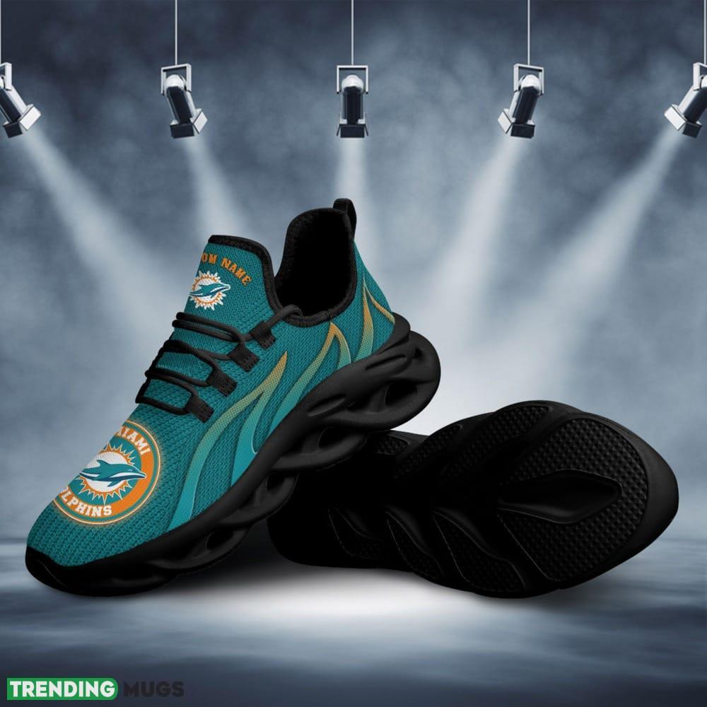 Miami Dolphins Custom Name Sport Max Soul Sneaker Shoes For Fans Max Soul Miami Dolphins Custom Name Sport Max Soul Sneaker Shoes For Fans Max Soul
