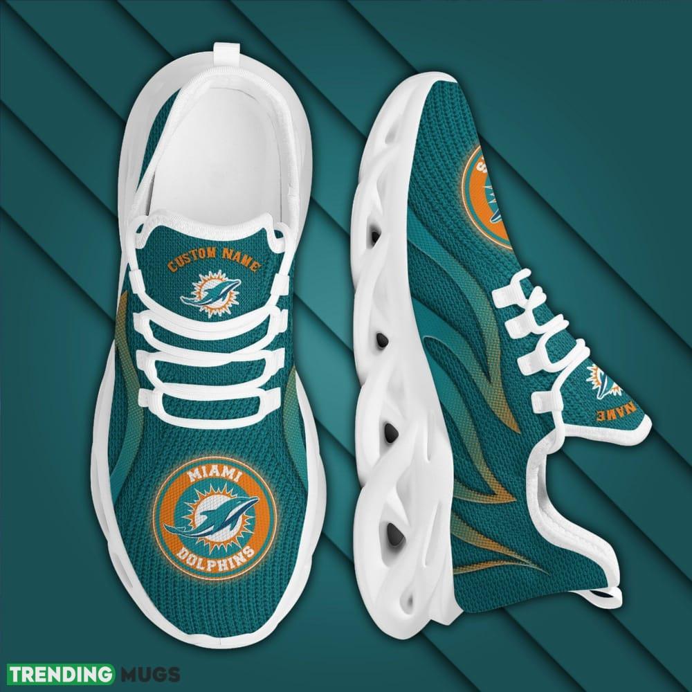 Miami Dolphins Custom Name Sport Max Soul Sneaker Shoes For Fans Max Soul Miami Dolphins Custom Name Sport Max Soul Sneaker Shoes For Fans Max Soul