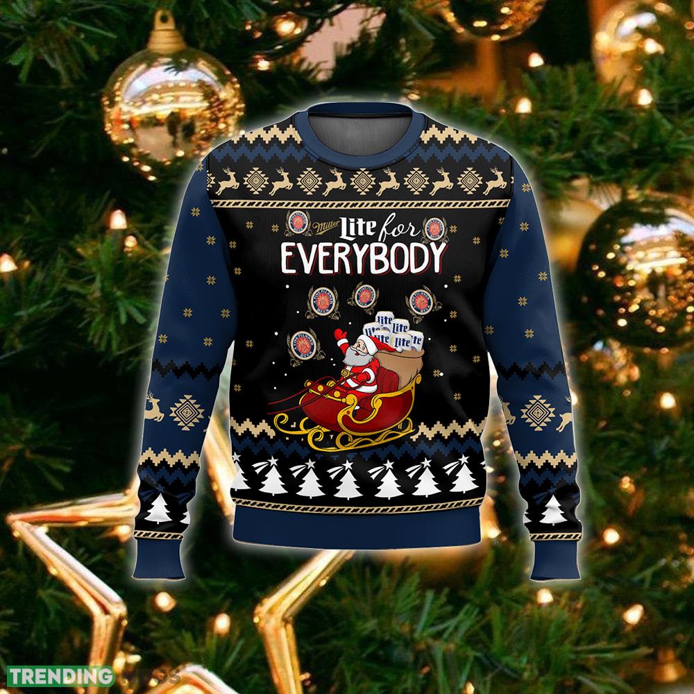 Miller Lite For Everybody Ugly Sweater Gift Christmas For Men And Women 3D Sweater Miller Lite For Everybody Ugly Sweater Gift Christmas For Men And Women 3D Sweater