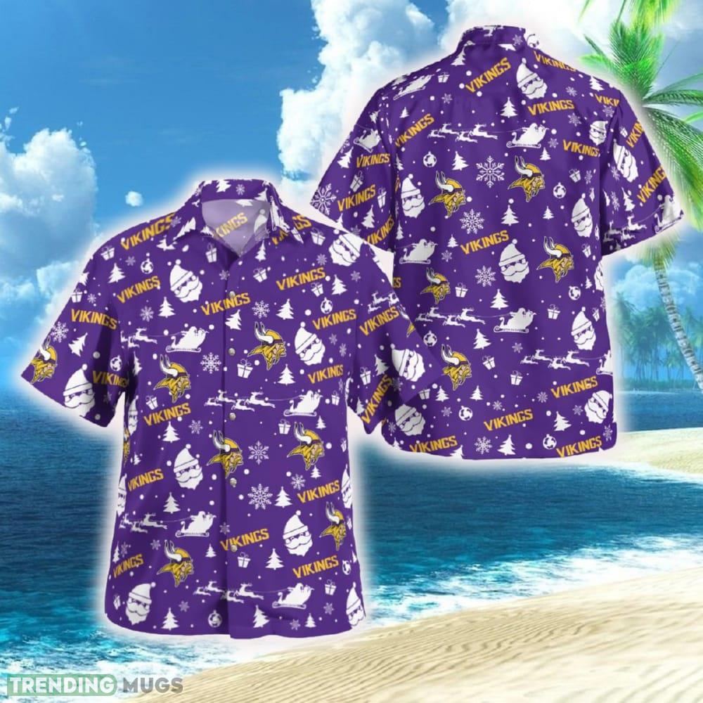 Minnesota Vikings Christmas Hawaiian Shirt Beach Gift Fans For Men And Women - Minnesota Vikings Christmas Pattern Button Shirt_1 Minnesota Vikings Christmas Hawaiian Shirt Beach Gift Fans For Men And Women - Minnesota Vikings Christmas Pattern Button Shirt_1