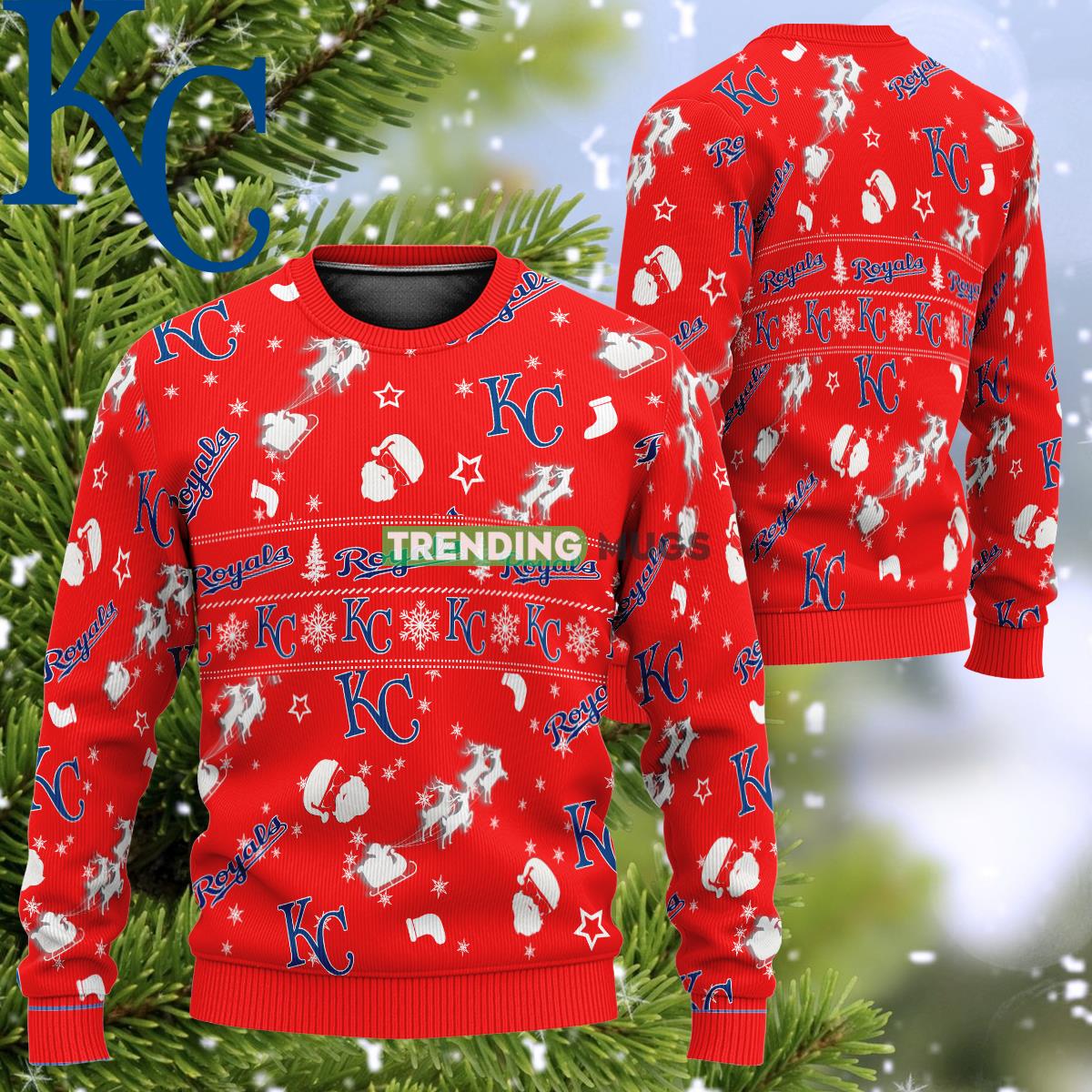 MLB Kansas City Royals Snow Santa Reindeer Ugly Christmas Sweater For Holidays - MLB Kansas City Royals Snow Santa Reindeer Ugly Christmas Sweater For Holidays MLB Kansas City Royals Snow Santa Reindeer Ugly Christmas Sweater For Holidays - MLB Kansas City Royals Snow Santa Reindeer Ugly Christmas Sweater For Holidays